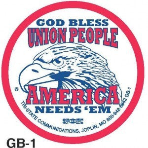 God Bless Union People Hardhat Sticker