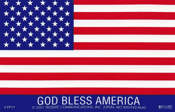 'God Bless America' Large American Flag Sticker