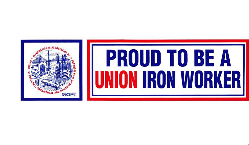 Proud to be Union Ironworker Hard Hat Sticker