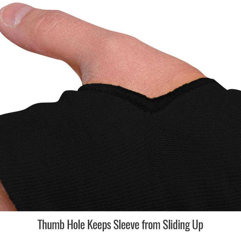 Black Stallion DuPont Kevlar Knit A3 Cut-Resistant 18" Sleeves with Thumb Slot, Black - HardHatGear
