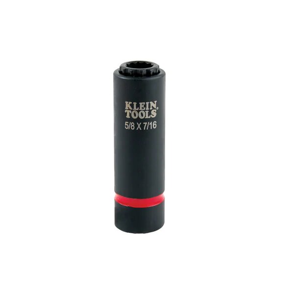 Klein 2-in-1 Impact Socket, 12-Point, 5/8 and 7/16-Inch - HardHatGear