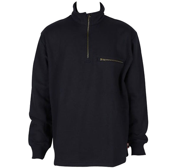 Navy Blue 1/4 Zip Fleece Sweatshirt-Flame Retardant