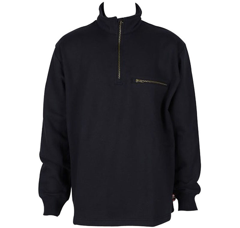 Navy Blue 1/4 Zip Fleece Sweatshirt-Flame Retardant