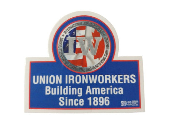 Union Ironworkers Building America LARGE Decal #BLU02 - HardHatGear