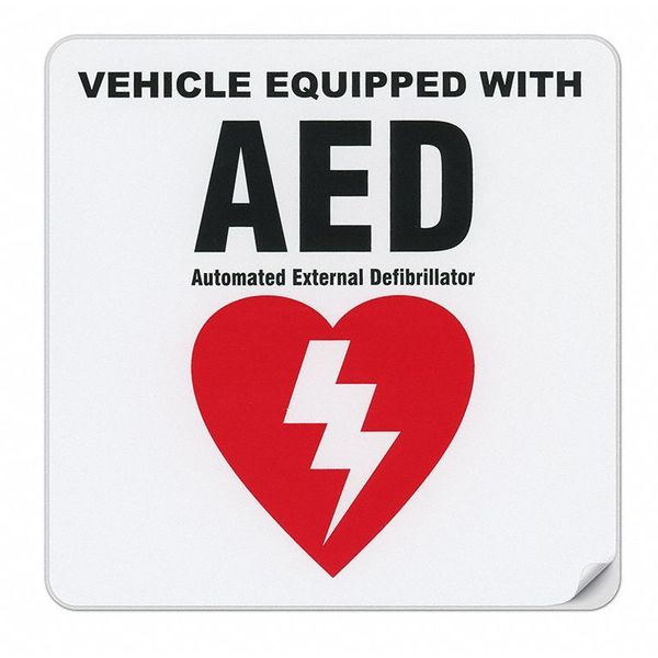 Vehicle Equipped With AED Sticker