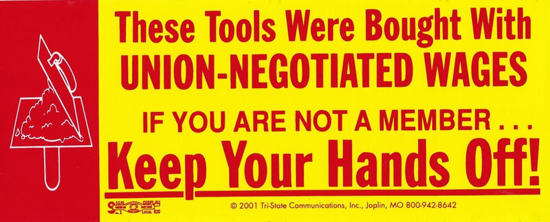 'Keep Your Hands Off!!' Toolbox Decal Masonary