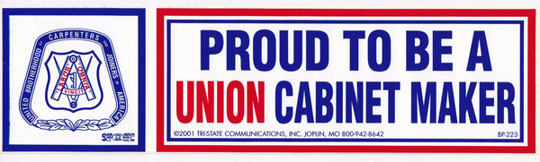 Union Cabinet Maker Bumper Sticker