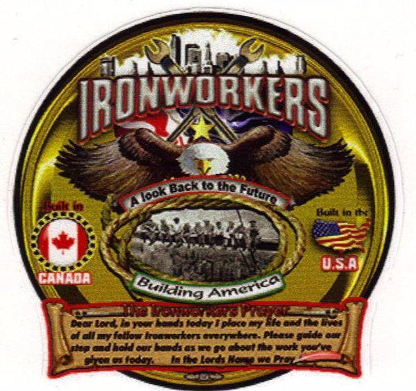 ironworker's prayer hard hat sticker