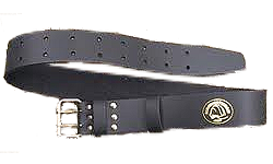 2" Leather Double Buckle Belt by Hardhatgear