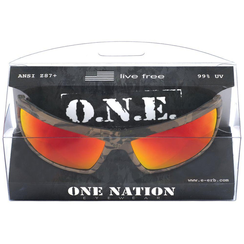 ERB One Nation Live Free Camo Revo Red Safety Glasses