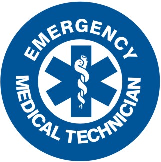 Emergency Medical Technician with BC/BS Symbol Hard Hat Marker