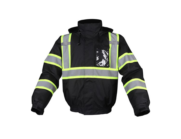 GSS Enhanced Visibility Waterproof Quilt-Lined Bomber Jacket- Discontinued - HardHatGear