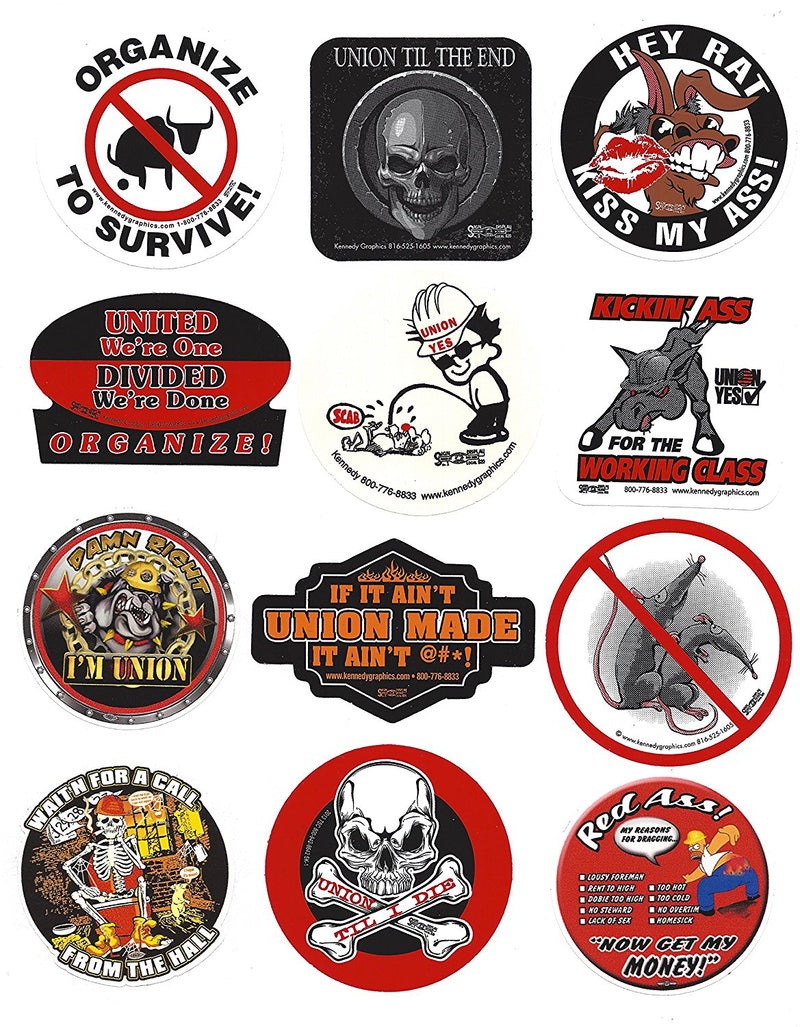 Union Hard Hat Sticker Mix 5 - The Dirty Dozen - HardHatGear