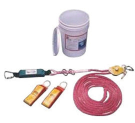 MSA 10013150 Gravity Dyna-Line 30' Single Worker Temporary Horizontal Lifeline is patterned for easy installation and removal.