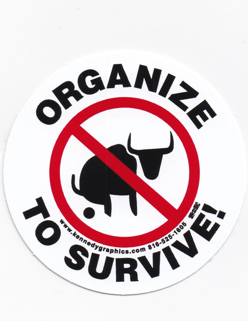 Organize to Survive No BS Hard Hat Sticker