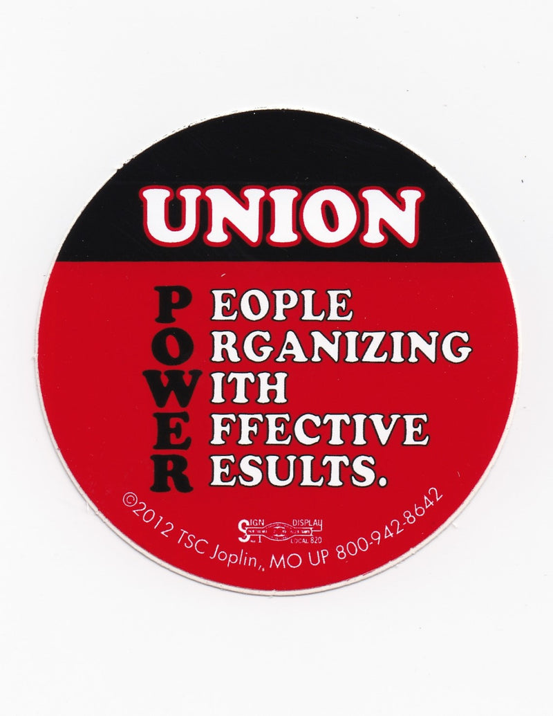 Union Power Hard Hat Sticker