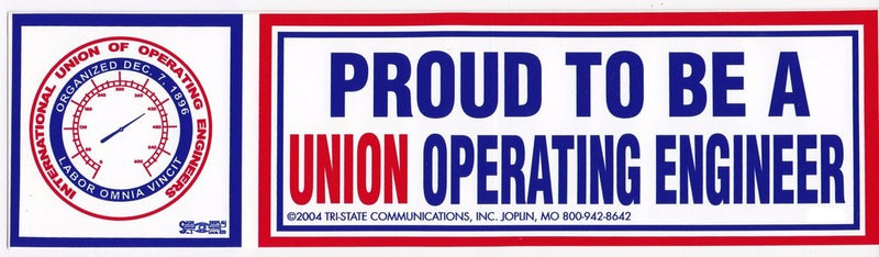 Union Operating Engineer Bumper Sticker