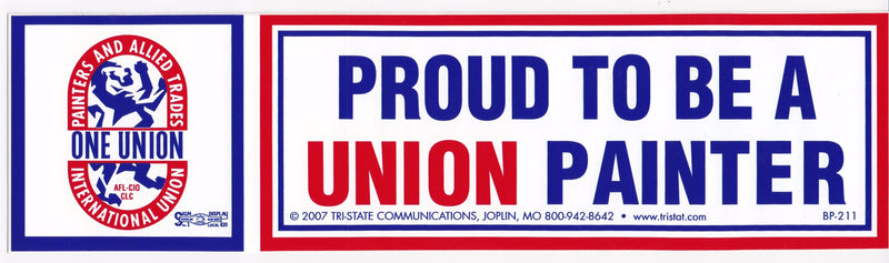 Proud to be a Union Painter Bumper Sticker