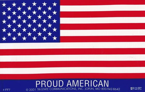 'Proud American' Large American Flag Sticker