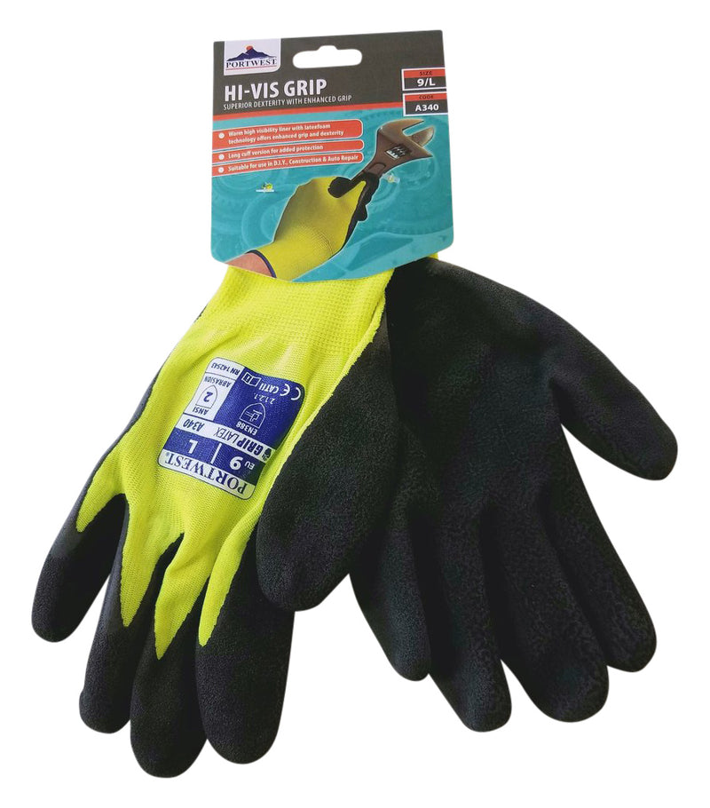 Portwest A140 Thermal Grip Glove Black, Large