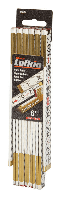 Lufkin -6 X 5/8 Inside Reading Wood Ruler Red End