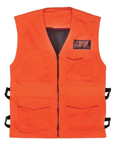 Multi-layered Prolar™ padding protects the upper chest and shoulders from kickbacks. Prolar™ fibers “explode" on contact to jam a running chain saw. ProVest II™ has added numerous pockets to provide functionality and convenience. Sleeveless vest, with mesh back and open sides keep the sawyer cool in hot, humid conditions.  Outer fabric is water-resistant, breathable 65/35 poly-cotton blend.  Can be worn over most heavy coats.