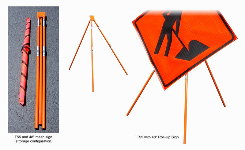 Dicke Safety Tripod Stand for Roll-Up and Rigid Signs